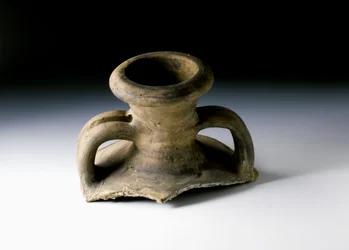 French wine amphora with painted inscription on the neck, from the Roman site at Newstead, Melrose
